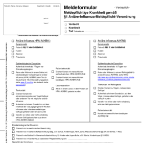 Arztmeldebogen Aviaere Influenza LGL Bayern