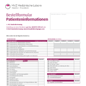 Bestellschein Patienteninformationen Allgemein