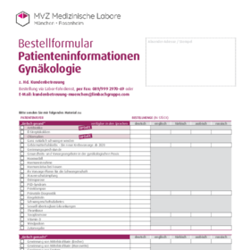 Bestellschein Patienteninformationen Gynäkologie